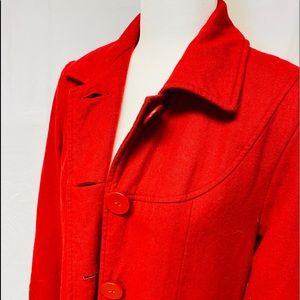 ✅Women’s Rich Red-Wool-Peacoat size 6P